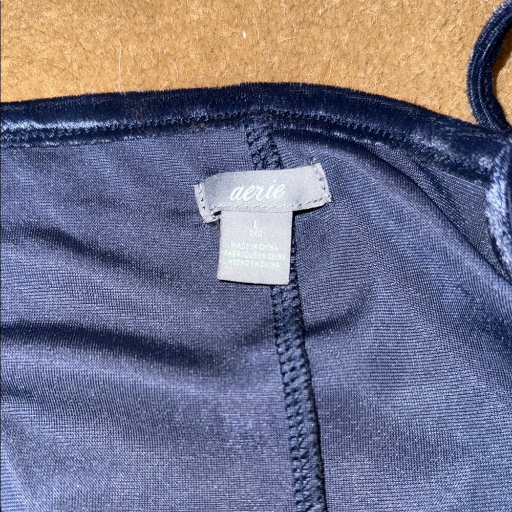 Aerie Blue Velvet Jumpsuit - Picture 2 of 3